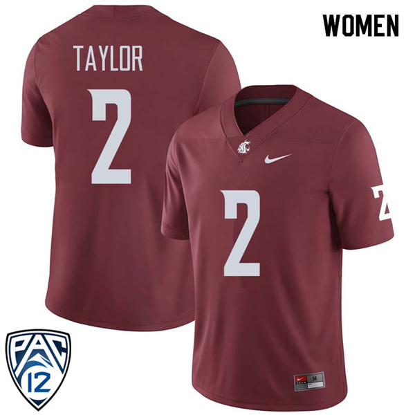 Women #2 Robert Taylor Washington State Cougars College Football Jerseys Sale-Crimson